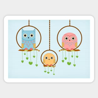 Owl Family Card Sticker